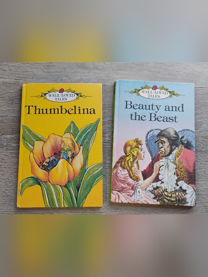 80's Children's Well Loved Tales Hardback Books Beauty & The Beast & Thumbelina